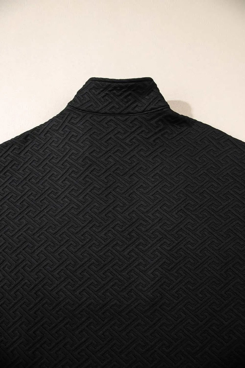 Textured black half-zip sweatshirt - Love Salve